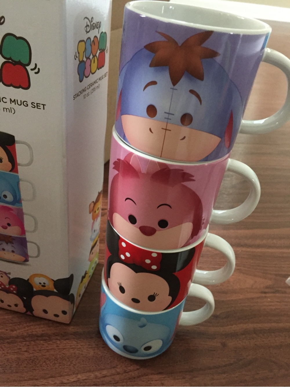 Disney Tsum Tsum Stacking Ceramic Mugs - Purple, Pink, Red, Blue